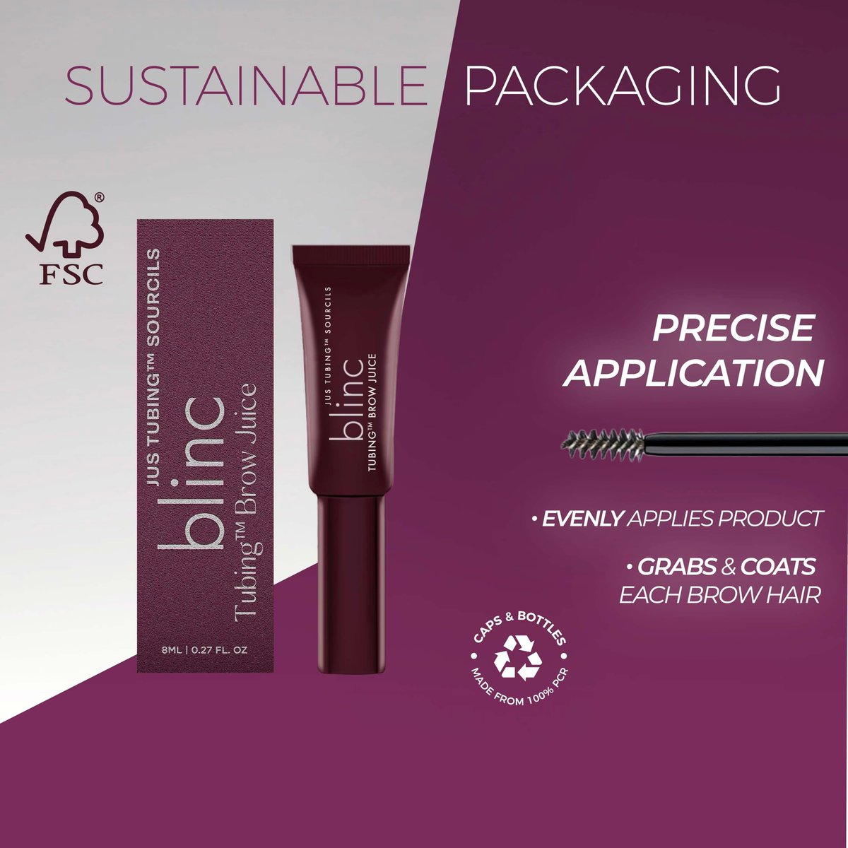 Blinc Tubing Brow Juice - Clear Daily Brow Shield & Conditioning Formula, Longwear Hold, Soft Lamination Effect, Brow Lamination Aftercare, Hydrating & Protective, Gluten-Free, 8mL Avelisse