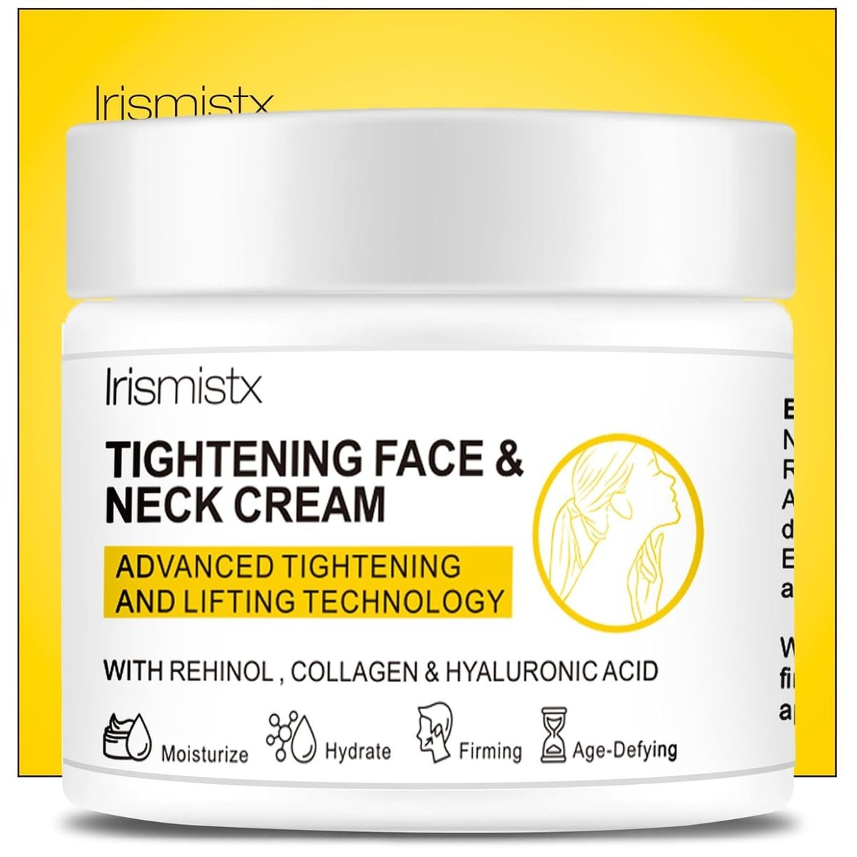 Irismistx Tighten and Lift Neck Firming Cream – Firming & Tightening Cream for Neck, Face, Chest & Décolleté – 3.4 Fl Oz - görsel 1
