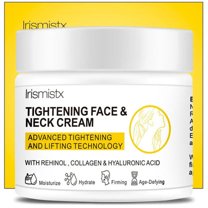 Irismistx Tighten and Lift Neck Firming Cream – Firming & Tightening Cream for Neck, Face, Chest & Décolleté – 3.4 Fl Oz