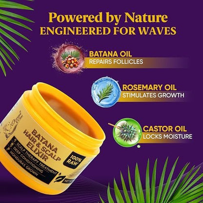 OCEAN VIEW DEEP WAVES POMADE - Premium Wave Grease for 360 Waves, Strong Hold Wave Pomade for Men, Hydrating Hair Styling Product for Deep, Defined Waves, 4 oz Jar