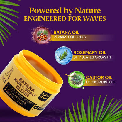 OCEAN VIEW DEEP WAVES POMADE - Premium Wave Grease for 360 Waves, Strong Hold Wave Pomade for Men, Hydrating Hair Styling Product for Deep, Defined Waves, 4 oz Jar