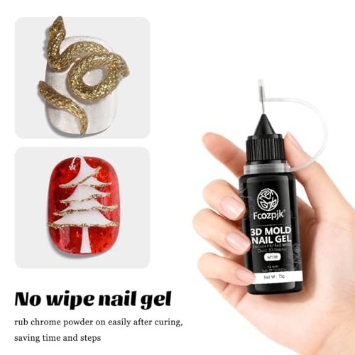 Fcozpjk 3D Sculpting Gel - 2 Pack Clear White Molding Gel for Nail Art, Quick Dry UV Cure Gel for Silicone Molds, DIY Nail Charms & 3D Flower Design - görsel 13