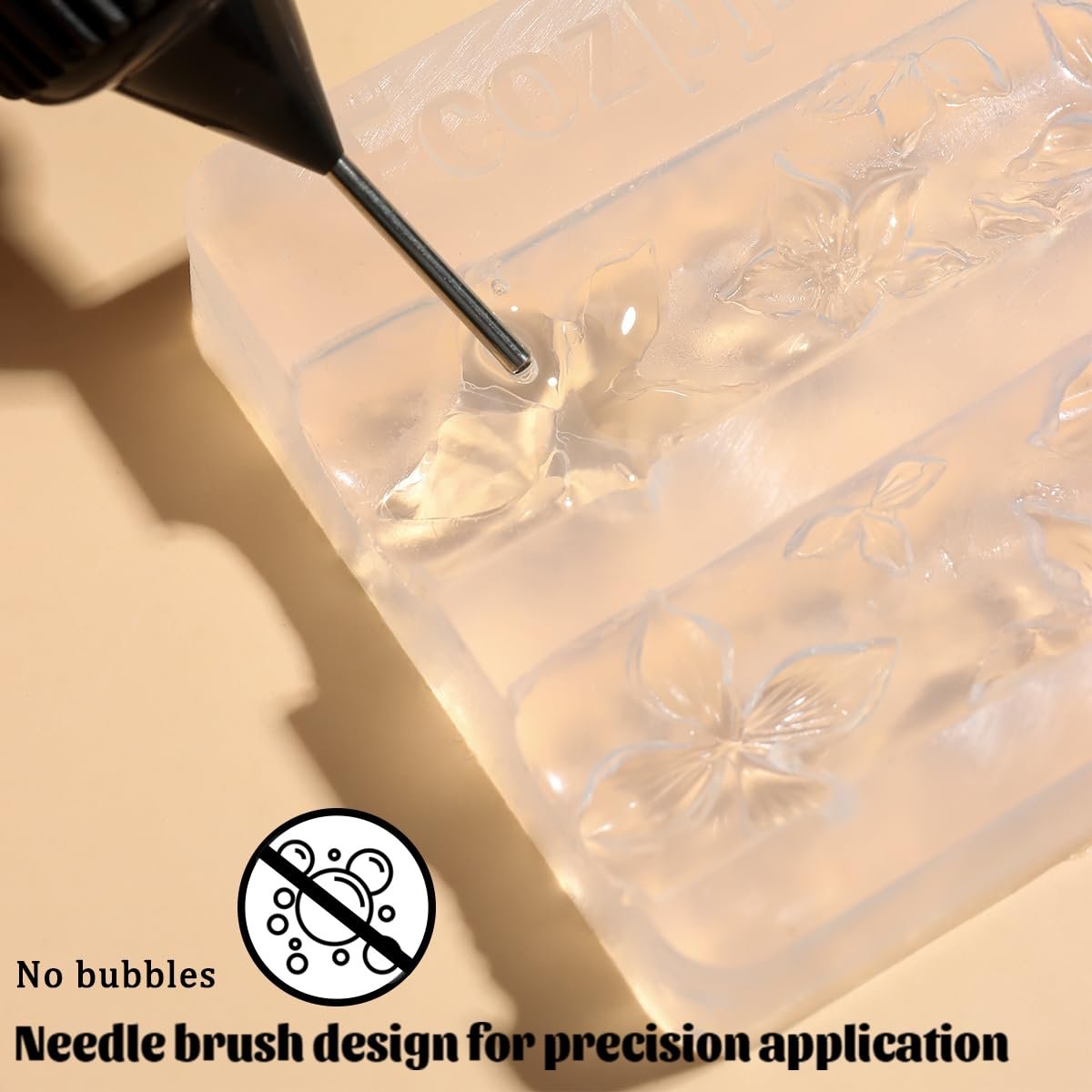 Fcozpjk 3D Sculpting Gel - 2 Pack Clear White Molding Gel for Nail Art, Quick Dry UV Cure Gel for Silicone Molds, DIY Nail Charms & 3D Flower Design - görsel 8