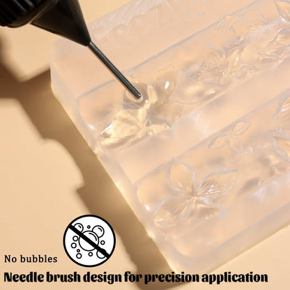 Fcozpjk 3D Sculpting Gel - 2 Pack Clear White Molding Gel for Nail Art, Quick Dry UV Cure Gel for Silicone Molds, DIY Nail Charms & 3D Flower Design