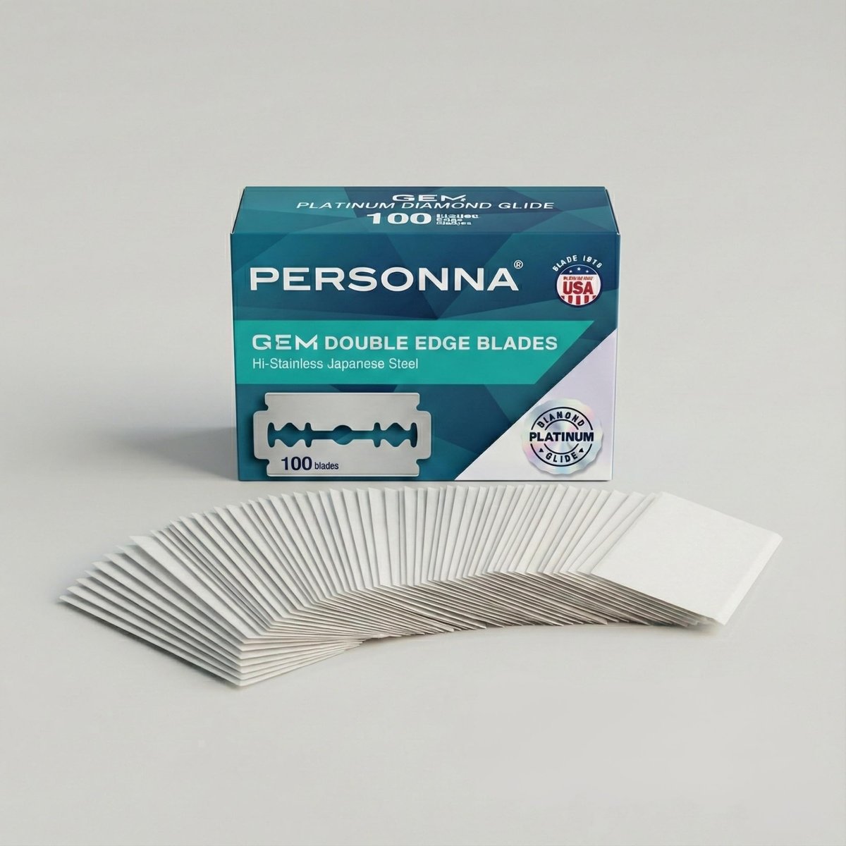 Personna Platinum GEM Double Edge Blade - Surgical Japanese Stainless Steel with Platinum Diamond Glide Coating (100 Pack) - görsel 8