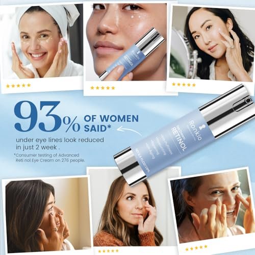 RONKIE Retinol Eye Cream for Dark Circles & Anti-Wrinkle - Night Care Under Eye Cream Reduces Eye Bags - 0.5 fl oz - görsel 12