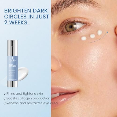 RONKIE Retinol Eye Cream for Dark Circles & Anti-Wrinkle - Night Care Under Eye Cream Reduces Eye Bags - 0.5 fl oz - görsel 4