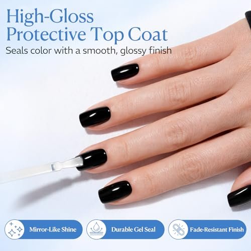 AZUREBEAUTY 18ml Gel Base and Top Coat Set – No Wipe High Gloss Soak Off UV/LED Nail Polish, Long-Lasting Clear Gel for Smooth Shiny Manicure - görsel 11