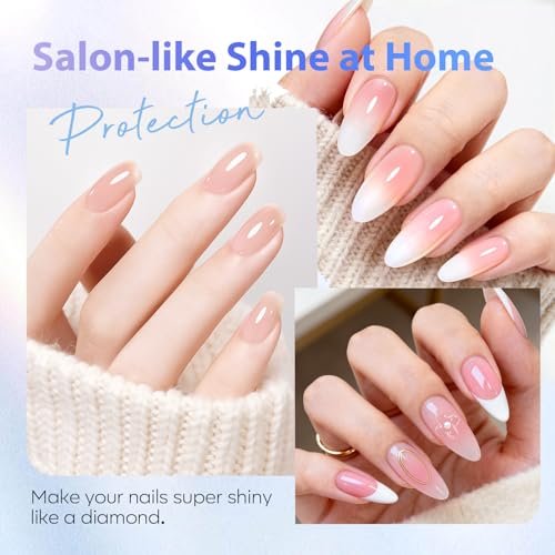 AZUREBEAUTY 18ml Gel Base and Top Coat Set – No Wipe High Gloss Soak Off UV/LED Nail Polish, Long-Lasting Clear Gel for Smooth Shiny Manicure - görsel 5