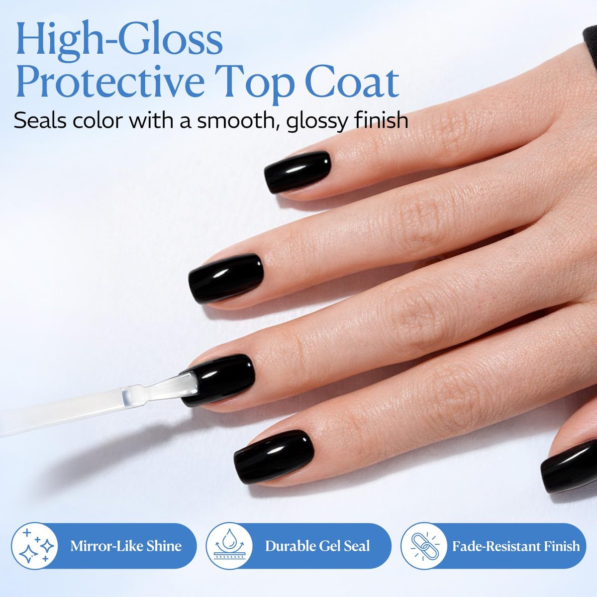 AZUREBEAUTY 18ml Gel Base and Top Coat Set – No Wipe High Gloss Soak Off UV/LED Nail Polish, Long-Lasting Clear Gel for Smooth Shiny Manicure - görsel 12