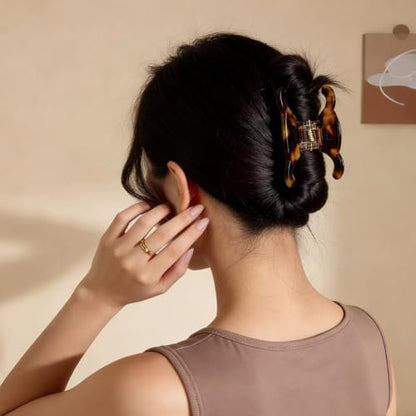 Acetate Hair Claw Clips 4-Pack - Medium-Sized Butterfly Clips with Secure Hold for Updos, Premium Durable Hair Clips (2.76 x 1.66 Inch) Avelisse