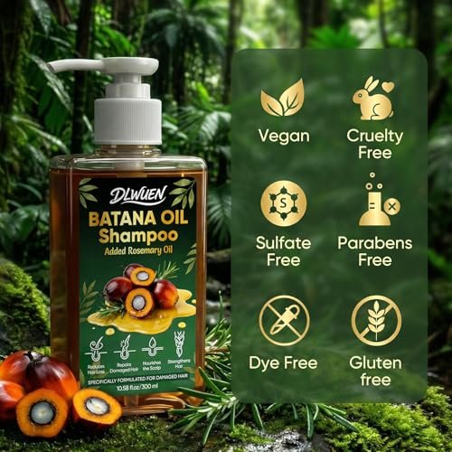 Batana Oil Shampoo for Hair Growth – Rosemary Infused Scalp Treatment Reduces Hair Loss & Nourishes Dry Hair, Adds Volume & Shine for Men & Women, 10.58 fl.oz Avelisse