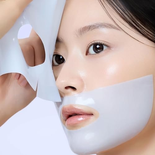 Shua ireh Blue Calming Hydro Mask - Cooling Hydrogel Sheet Face Mask for Sensitive Skin - 5 Sheets with Chamomile Flower Water and Azulene - Deep Hydration, Calming & Soothing Facial Mask - görsel 4