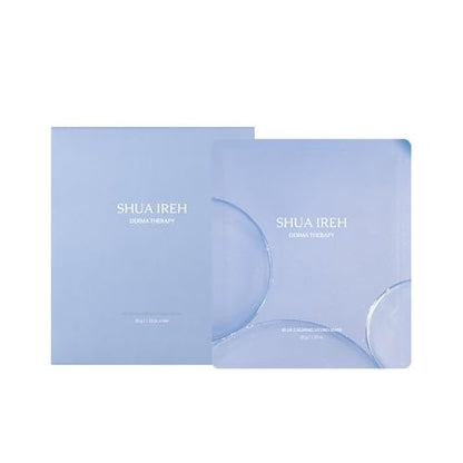Shua ireh Blue Calming Hydro Mask - Cooling Hydrogel Sheet Face Mask for Sensitive Skin - 5 Sheets with Chamomile Flower Water and Azulene - Deep Hydration, Calming & Soothing Facial Mask