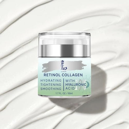 Retinol Firming Face & Neck Cream with Collagen and Hyaluronic Acid – Anti-Aging Moisturizer for Wrinkles, Lifting & Hydration for Men & Women, 1.7 Fl Oz
