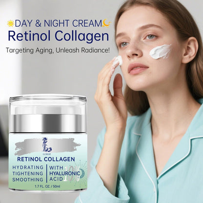 Retinol Firming Face & Neck Cream with Collagen and Hyaluronic Acid – Anti-Aging Moisturizer for Wrinkles, Lifting & Hydration for Men & Women, 1.7 Fl Oz