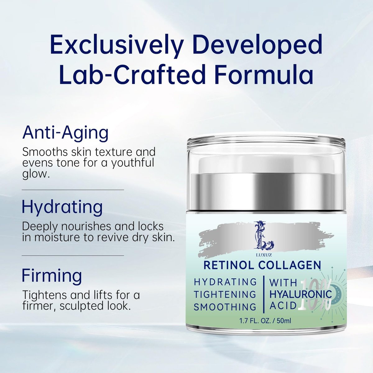 Retinol Firming Face & Neck Cream with Collagen and Hyaluronic Acid – Anti-Aging Moisturizer for Wrinkles, Lifting & Hydration for Men & Women, 1.7 Fl Oz - görsel 7