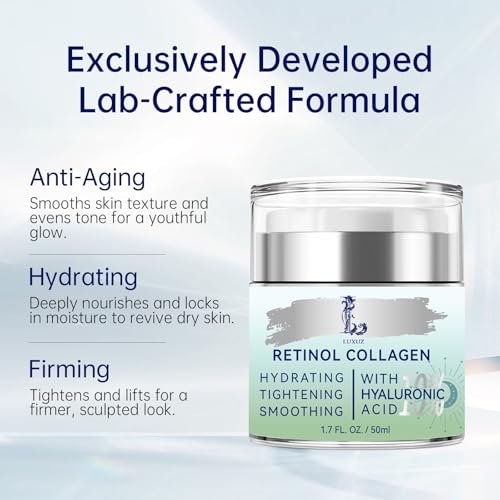 Retinol Firming Face & Neck Cream with Collagen and Hyaluronic Acid – Anti-Aging Moisturizer for Wrinkles, Lifting & Hydration for Men & Women, 1.7 Fl Oz - görsel 8
