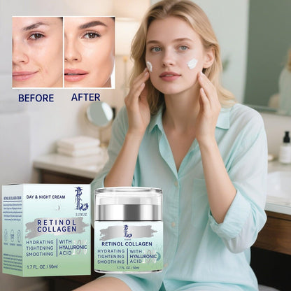 Retinol Firming Face & Neck Cream with Collagen and Hyaluronic Acid – Anti-Aging Moisturizer for Wrinkles, Lifting & Hydration for Men & Women, 1.7 Fl Oz