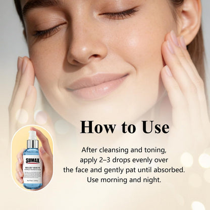 SUMAX Relief Serum - Face Serum with Centella + Hyaluronic Acid for Sensitive & Blemish-Prone Skin, Soothes Redness, Supports Skin Barrier, Lightweight Non-Sticky, 2.5 fl oz (75 mL) Avelisse