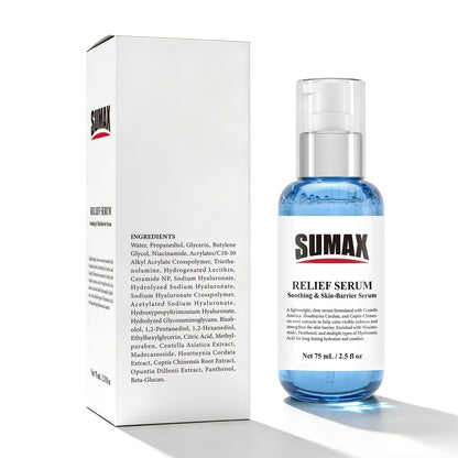 SUMAX Relief Serum - Face Serum with Centella + Hyaluronic Acid for Sensitive & Blemish-Prone Skin, Soothes Redness, Supports Skin Barrier, Lightweight Non-Sticky, 2.5 fl oz (75 mL) Avelisse