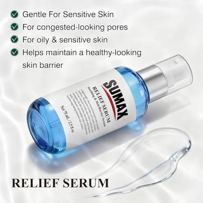 SUMAX Relief Serum - Face Serum with Centella + Hyaluronic Acid for Sensitive & Blemish-Prone Skin, Soothes Redness, Supports Skin Barrier, Lightweight Non-Sticky, 2.5 fl oz (75 mL) Avelisse