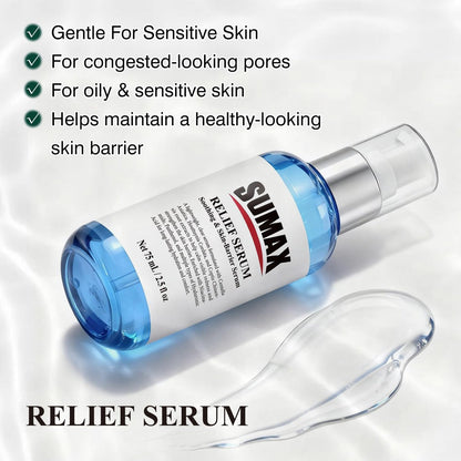 SUMAX Relief Serum - Face Serum with Centella + Hyaluronic Acid for Sensitive & Blemish-Prone Skin, Soothes Redness, Supports Skin Barrier, Lightweight Non-Sticky, 2.5 fl oz (75 mL) Avelisse
