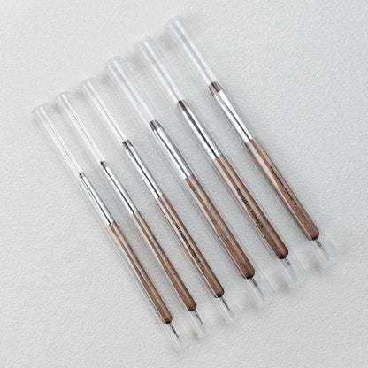 varnishea Kolinsky French Tip Nail Art Brush - Size 6, Solid Wood Handle, Professional Gel & Acrylic Nail Dotting Tool for Manicure Clean Up