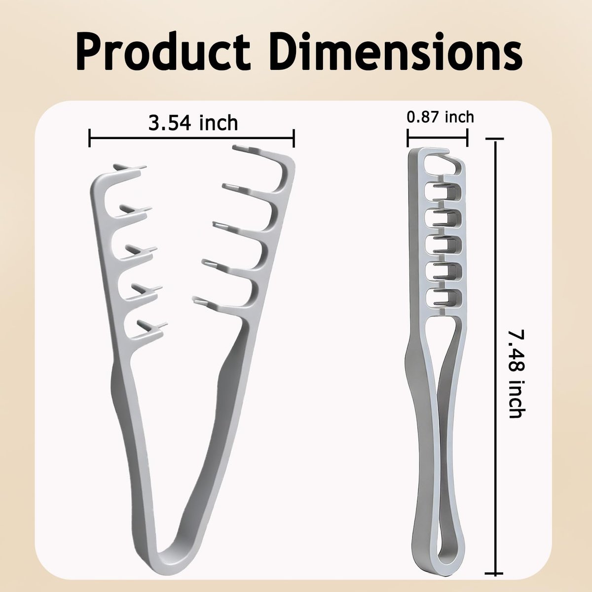 2 Pcs Texture Comb for Men - Upgrade Voluminous Wide-Toothed Hair Comb for Maximum Lift Roots Volume Tool, ABS Plastic with Textured Grip (Black + Grey) - görsel 13