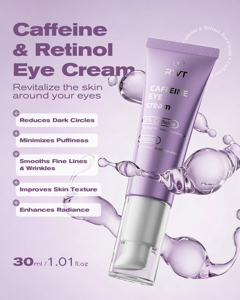 8% Caffeine Eye Cream & Retinol Under Eye Serum – Reduce Dark Circles, Puffiness, Wrinkles & Fine Lines – Anti-Aging Eye Treatment (1.01 Fl Oz) Avelisse
