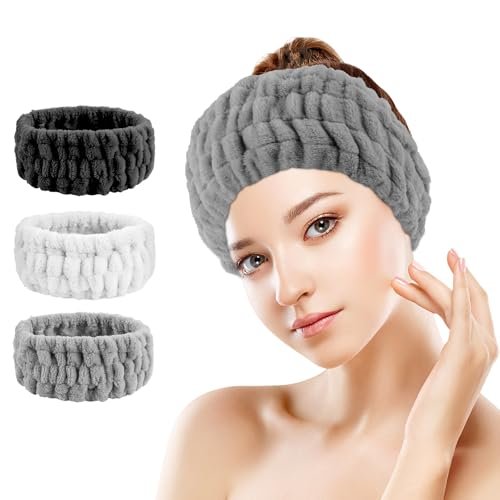Khrgovd 3-Pack Soft Terry Cloth Spa Headbands for Women – Absorbent Hairband for Facial Cleansing, Makeup Removal, Skincare & Showering - görsel 2