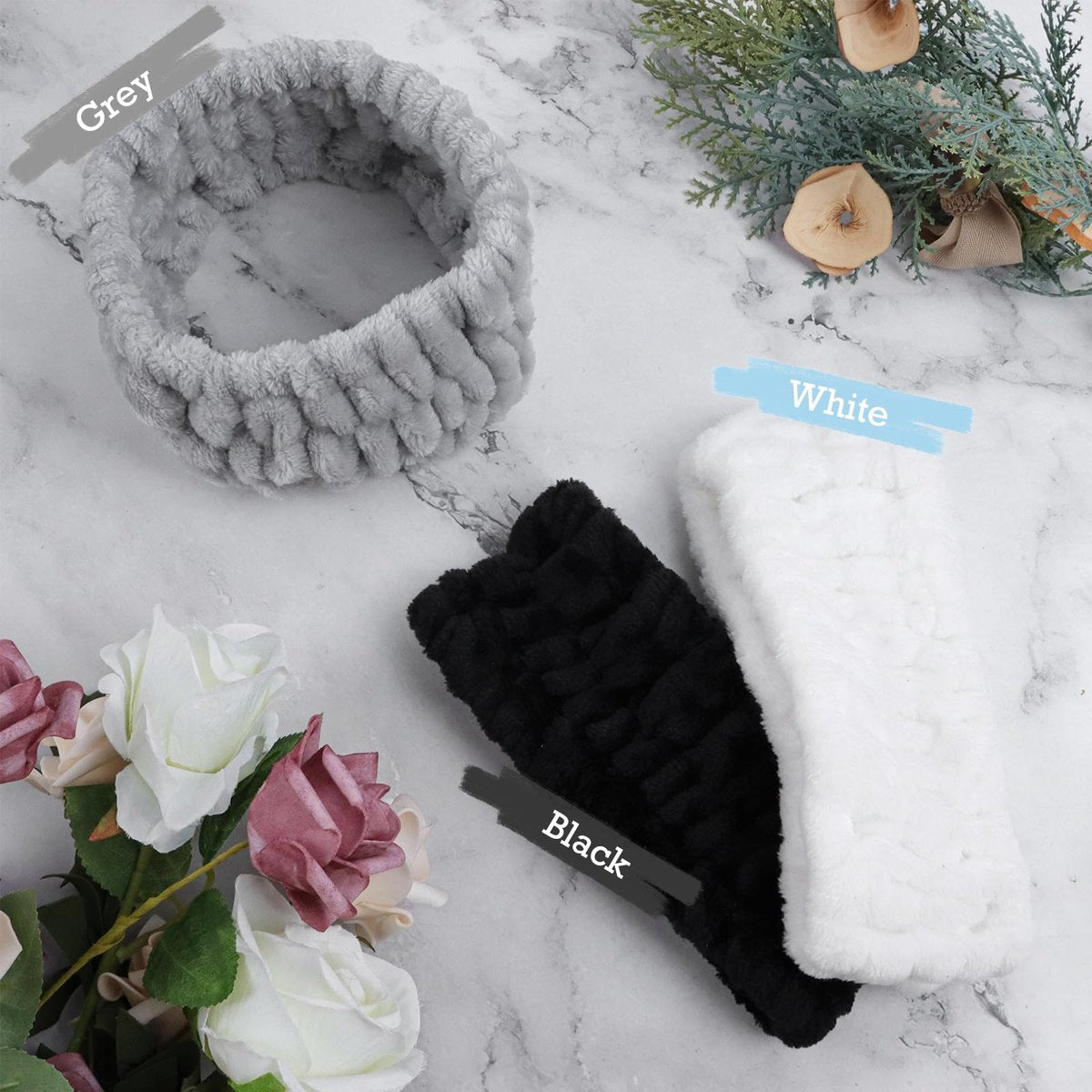 Khrgovd 3-Pack Soft Terry Cloth Spa Headbands for Women – Absorbent Hairband for Facial Cleansing, Makeup Removal, Skincare & Showering - görsel 9