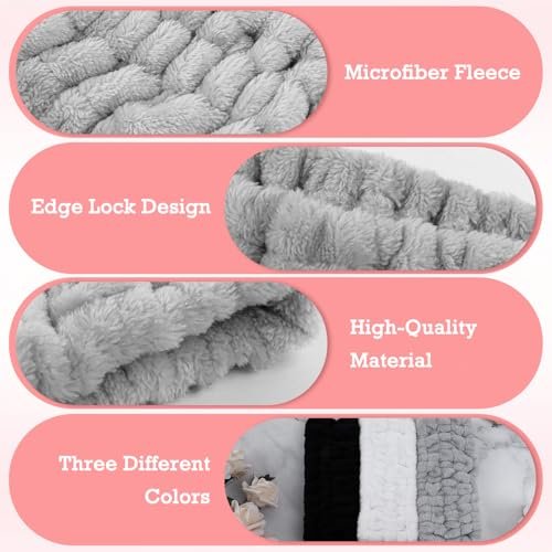Khrgovd 3-Pack Soft Terry Cloth Spa Headbands for Women – Absorbent Hairband for Facial Cleansing, Makeup Removal, Skincare & Showering - görsel 8