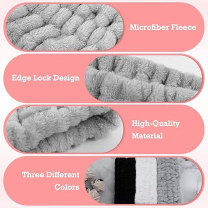 Khrgovd 3-Pack Soft Terry Cloth Spa Headbands for Women – Absorbent Hairband for Facial Cleansing, Makeup Removal, Skincare & Showering