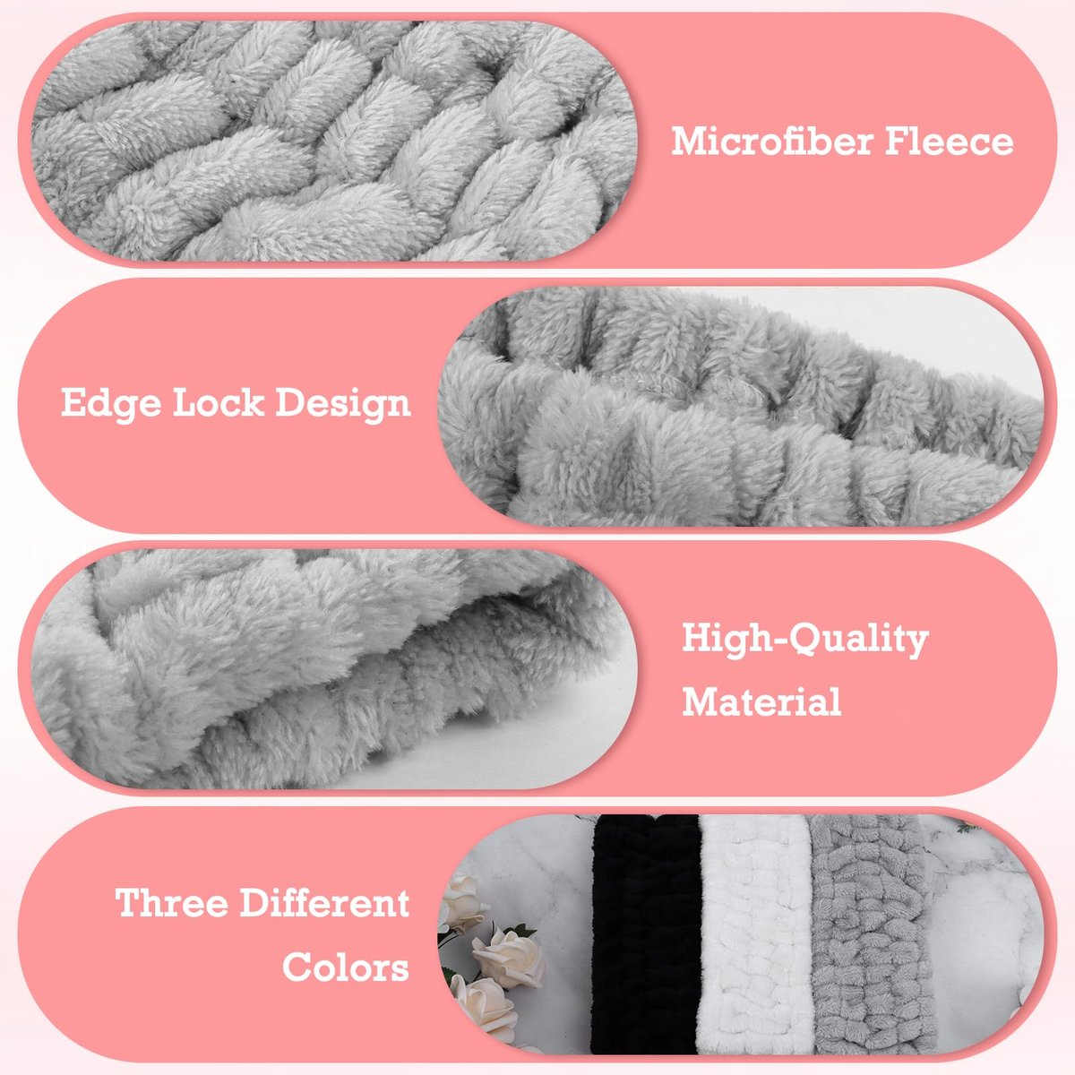Khrgovd 3-Pack Soft Terry Cloth Spa Headbands for Women – Absorbent Hairband for Facial Cleansing, Makeup Removal, Skincare & Showering - görsel 7