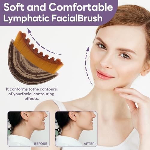2-Piece Lymph Contour Facial Brush Set for Lymphatic Drainage Massage – Improve Skin Luster & Relieve Fatigue - görsel 6