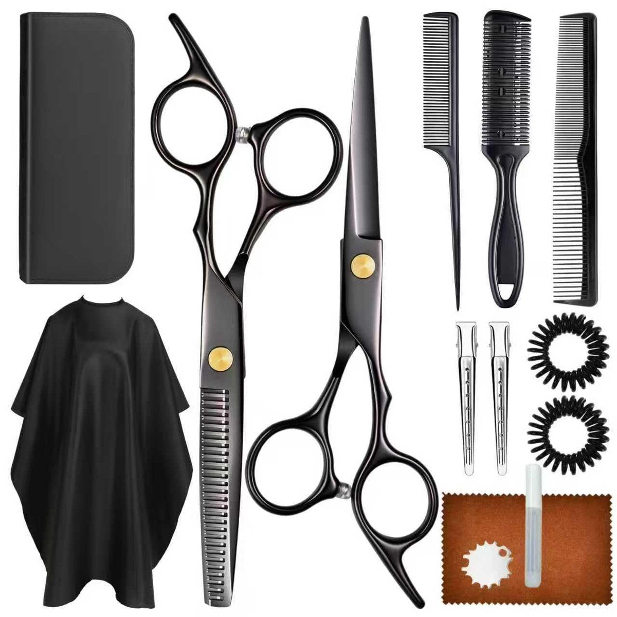 Professional Hair Cutting Scissors Set with Thinning Shears - Stainless Steel Barber Scissors for Men, Women, Kids, Salon & Home Use - görsel 1
