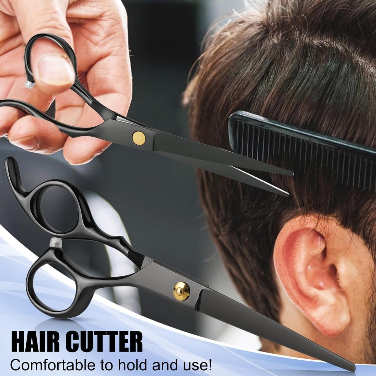 Professional Hair Cutting Scissors Set with Thinning Shears - Stainless Steel Barber Scissors for Men, Women, Kids, Salon & Home Use - görsel 11