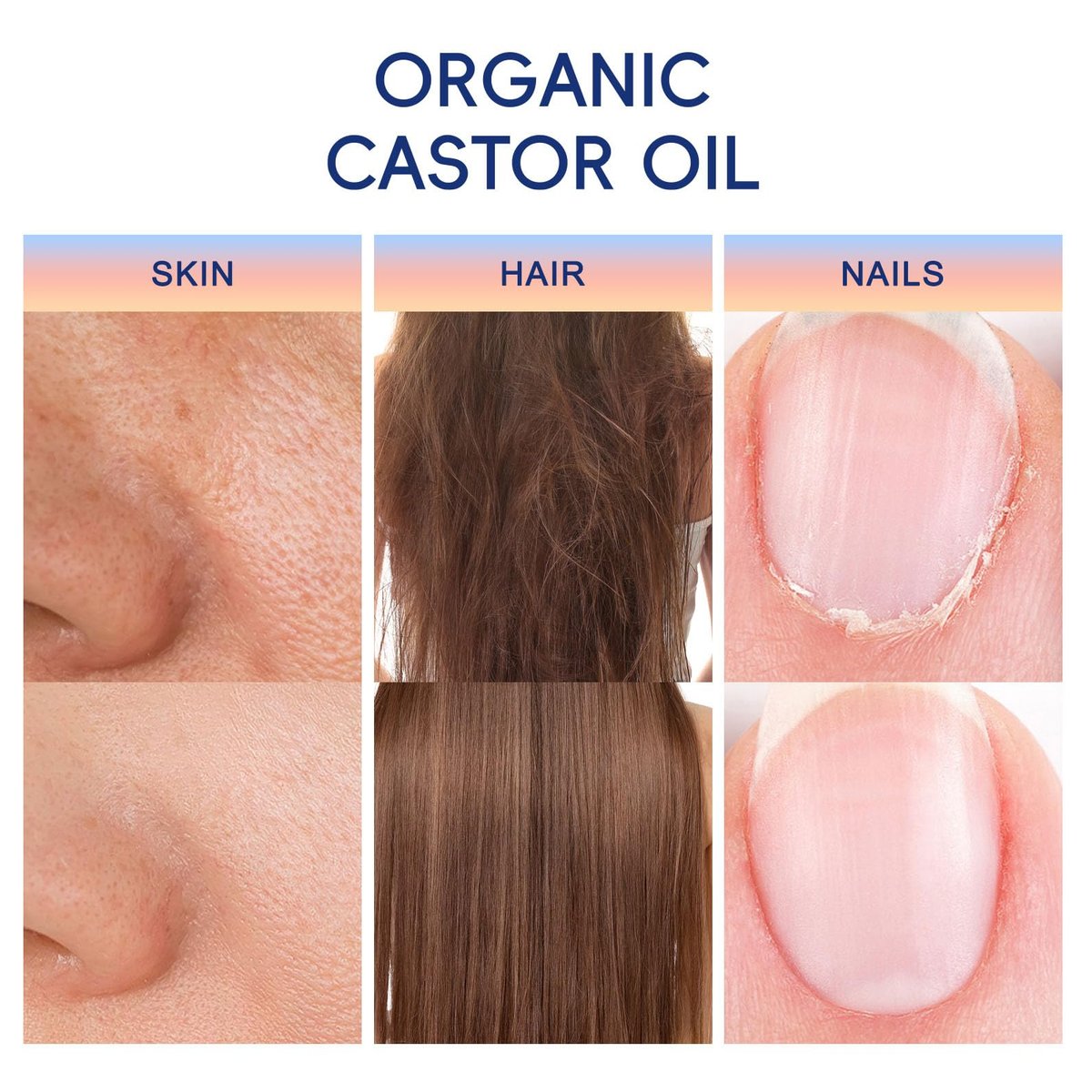 Organic Castor Oil Roll On with Rose Quartz Roller - 100% Pure Cold Pressed, Hexane-Free for Face, Body, Hair & Eyebrows (1.7 Fl Oz) Avelisse