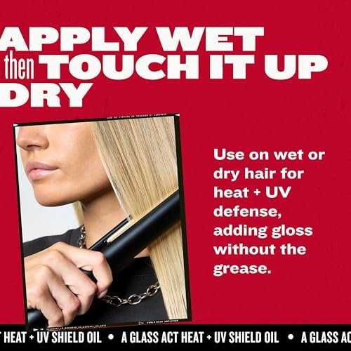 Bed Head by TIGI A Glass Act Multi-Tasking Heat Protectant Oil with UV & Color Defense, Anti-Frizz & Glass-Shine Finishing, 3.62 fl oz Avelisse