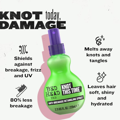 Bed Head by TIGI Knot This Time Anti-Breakage Detangling Spray – Hydrating Leave-In for Natural Curls with UV & Humidity Protection, 7.71 fl oz Avelisse