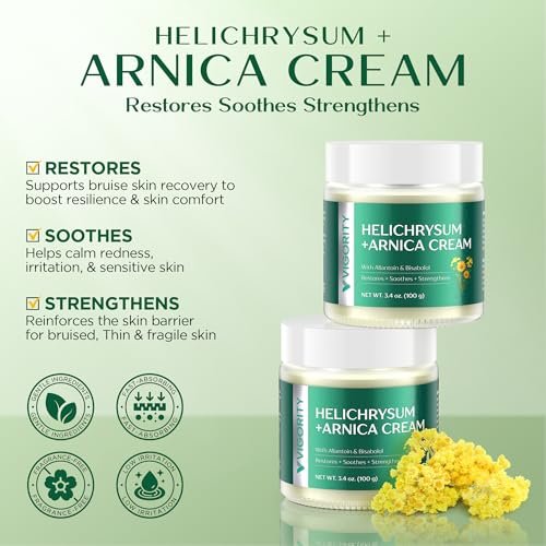Vigority Arnica Bruise Cream - Extra Strength with Helichrysum, Vitamins K, C & E for Bruises, Mature & Thin Skin - 3.4 oz - görsel 4