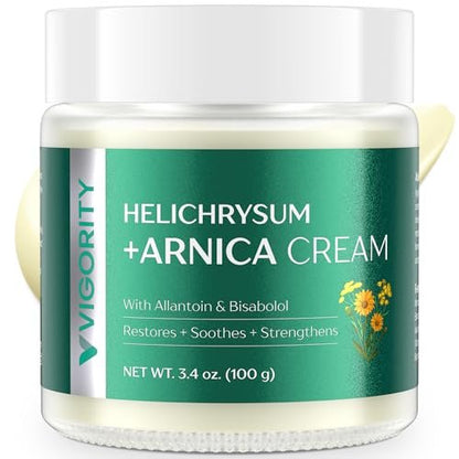 Vigority Arnica Bruise Cream - Extra Strength with Helichrysum, Vitamins K, C & E for Bruises, Mature & Thin Skin - 3.4 oz