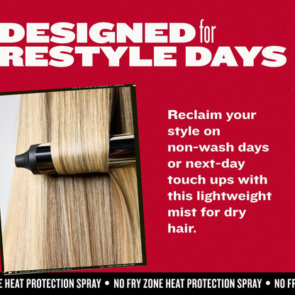 Bed Head by TIGI No Fry Zone Dry Heat Protectant Mist – 450°F Thermal Protection, 72-Hour Humidity Shield & Anti-Static Restyling Spray, 4.5 oz
