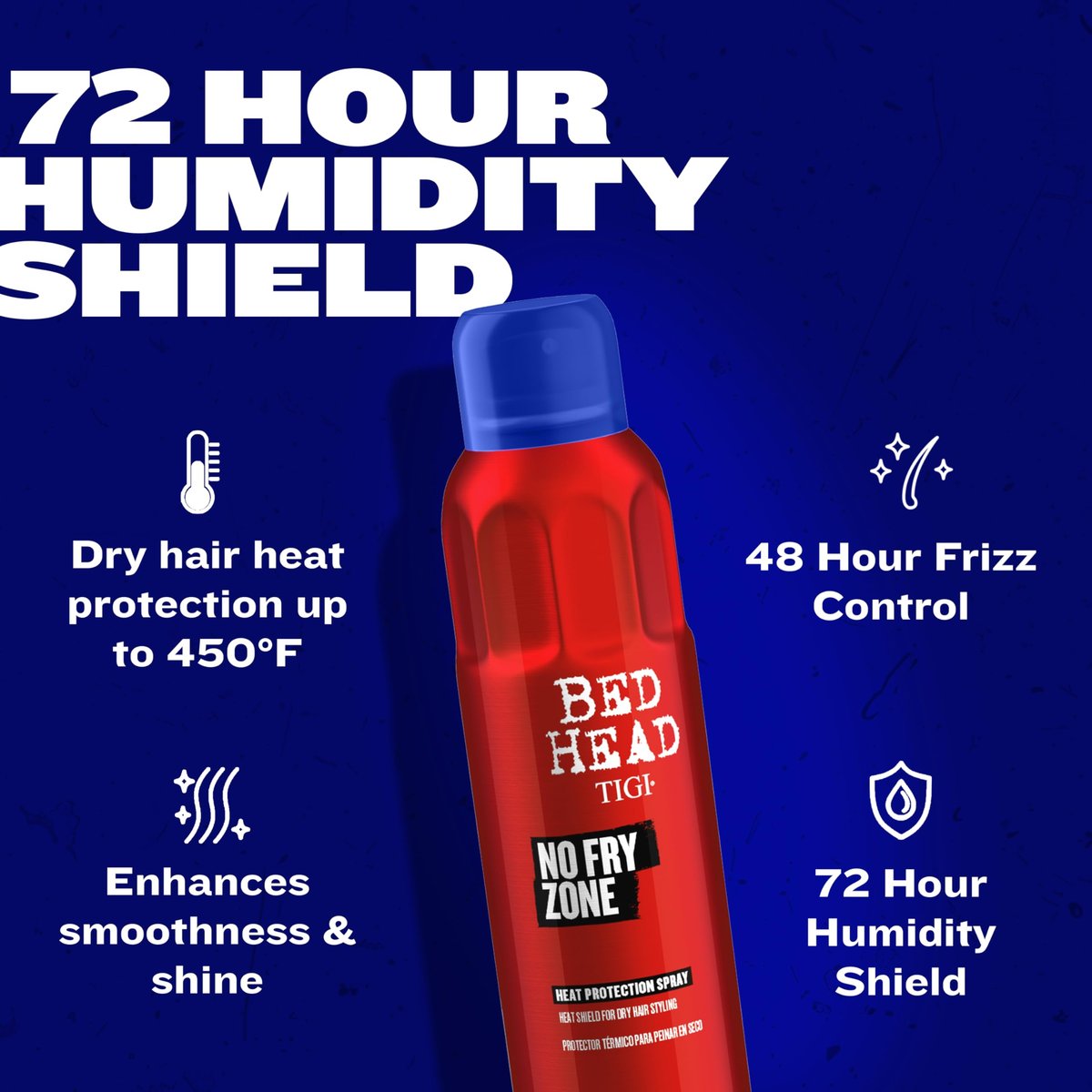 Bed Head by TIGI No Fry Zone Dry Heat Protectant Mist – 450°F Thermal Protection, 72-Hour Humidity Shield & Anti-Static Restyling Spray, 4.5 oz - görsel 9