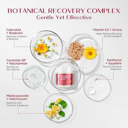 Vigority Calendula Cream – Soothes Mature, Thin & Fragile Skin with Helichrysum, Bakuchiol & CICA – Hydrates, Nourishes & Strengthens Skin Barrier – Non-greasy, Fragrance Free, 3.4 oz Avelisse