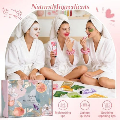 100 Pcs Spa Party Favors for Women – Bulk Facial Mask, Hand Cream, Lip Balms, Under Eye Patches & Lip Mask – Ultimate Spa Sleepover Party Supplies & Mother's Day Gift Avelisse