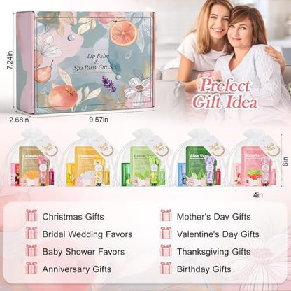 100 Pcs Spa Party Favors for Women – Bulk Facial Mask, Hand Cream, Lip Balms, Under Eye Patches & Lip Mask – Ultimate Spa Sleepover Party Supplies & Mother's Day Gift Avelisse