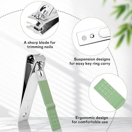 10-in-1 Manicure Set Gift for Women Men, Easter Basket Stuffers for Teens Boys, Matcha Green Travel Pedicure Kit with Nail Clippers & Grooming Tools Avelisse