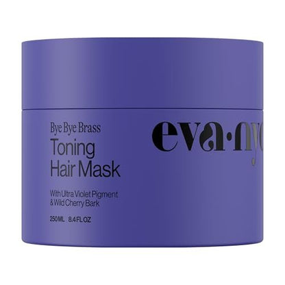 Eva NYC Toning Hair Mask - Anti-Brass Purple Mask for Blonde, Gray & Lightened Hair - UV Pigment & Wild Cherry Bark - Ginger Rose Scent - 8.4 oz Avelisse